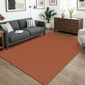 KOZYFLY Orange Washable 5x7 Living Room Rug, Non Slip Woven Area Rugs, Braided Floor Carpet for Entryway, Kitchen, Bedroom, Dining Room, Office, Cotton Rug Indoor Decor, Burnt Orange/Tan