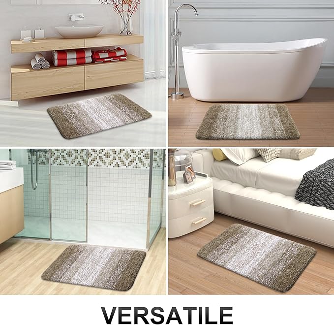 OLANLY Bathroom Runner Rugs Mat 44x24, Extra Soft Absorbent Microfiber Bath Rugs, Rubber Backing, Quick Dry, Washable Long Bath Mats for Bathroom Floor, Tub and Shower, Home Decor Accessories, Coffee