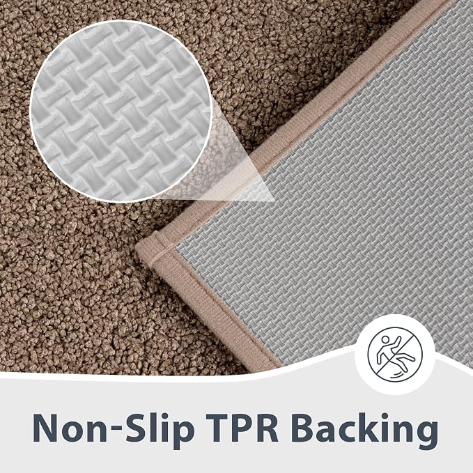 anllugs Bathroom Rugs 24" x 60", Non-Slip Extra Soft Absorbent Bath Rugs, Machine Washable Quick Dry Bath Mats for Bathroom Floor, Shower, Bathtub and Sink, Grayish Brown & Coffee