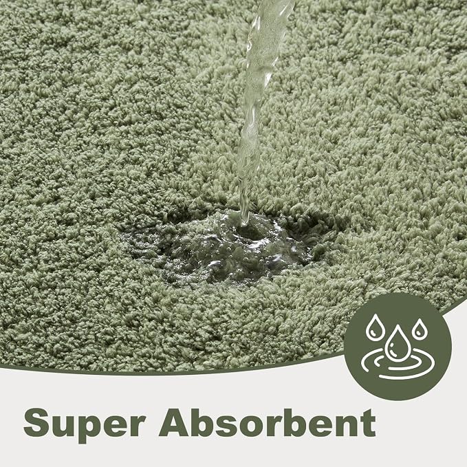 TYUU Sage Green Bathroom Rugs, Ultra Soft Bath Rugs Non Slip Washable, Super Absorbent Quick Dry Bath Mat with Rubber Backing for Bathroom Floor, Shower, or Sink, Sage Green 24" x 36"