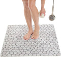 Square Shower Mat - Non Slip Shower Mats for Inside Shower - Extra Large 31x31 Shower Floor Mat Non Slip - Square Bath Mat for Shower - Secure Anti Slip Loofah Shower Bath Mat (31x31 Pebble)