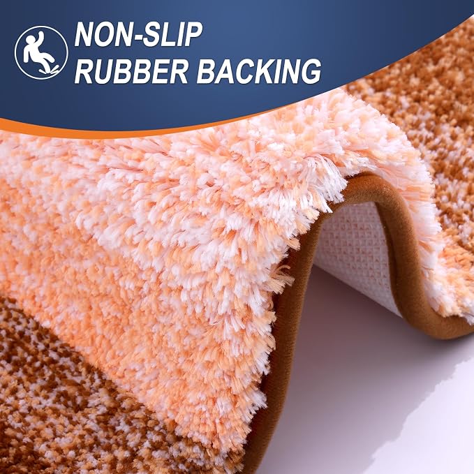 OLANLY Bathroom Runner Rugs Mat 59x24, Extra Soft Absorbent Microfiber Bath Rugs, Rubber Backing, Quick Dry, Washable Long Bath Mats for Bathroom Floor, Tub and Shower, Home Decor Accessories, Orange
