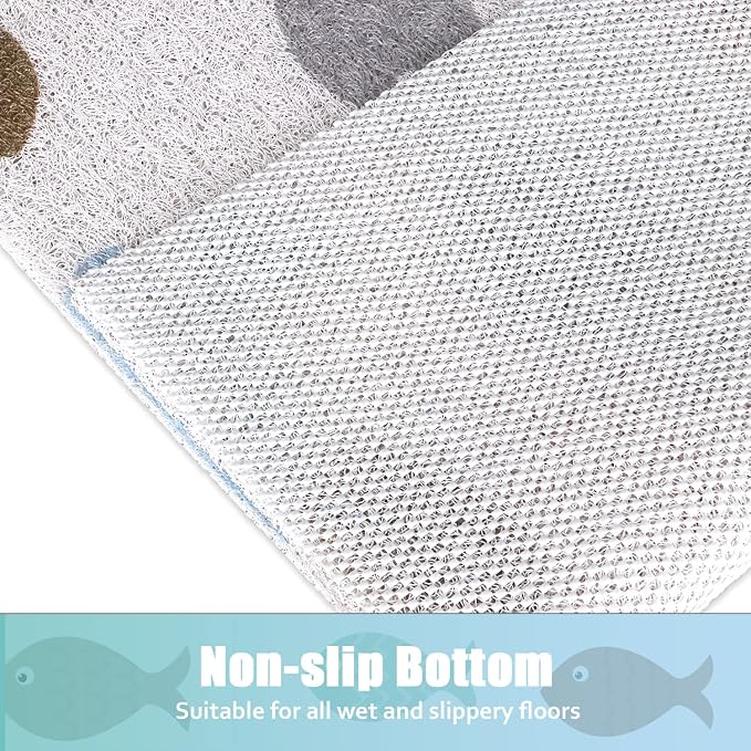 Shower Mat Non-Slip, Soft Comfort Bath Mat with Drainage Holes, PVC Loofah Massage Bathmat for Shower,Tub,Bathroom,Wet Areas, Quick Drying