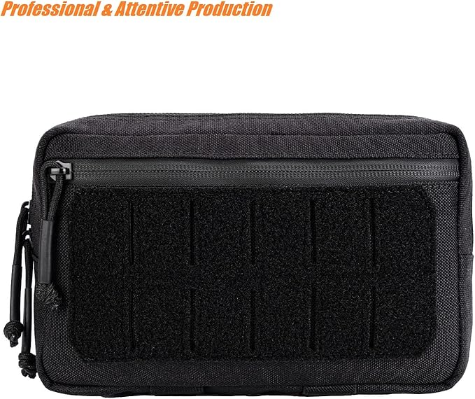 Mini Modular Admin Pouch Tactical MOLLE Utility Tool Pouch for Chest Rig Duty Vest Battle Belt Backpack Accessory Small Dangler Bag EDC Gear Carrier IFAK Medical Kit Organizer
