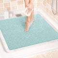 LuxStep Shower Mat Bathtub Mat,24x24 inch, Non-Slip Bath Mat with Drain, Quick Drying PVC Loofah Bathmat for Tub,Shower,Bathroom (Phthalate Free,Green)