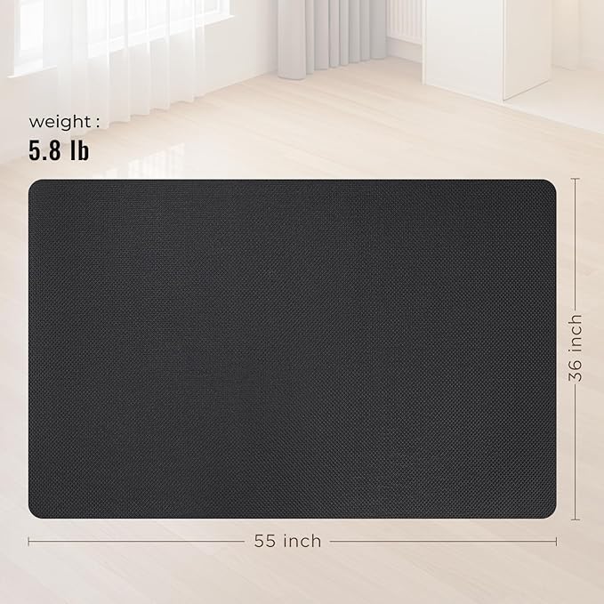 Office Chair Mat for Hard Floors,36"x55" Anti-Slip Waterproof Hardwood Floor Chair Mat,Heavy Duty Floor Protector Rolling Chairs for Home Office(Black)