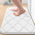 OLANLY Memory Foam Bath Mat Rug 24x16, Ultra Soft and Absorbent Bathroom Rugs, Non-Slip, Comfortable, Machine Washable Bath Carpet for Bathroom Floor, Tub, Shower and Home Decor Accessories, White
