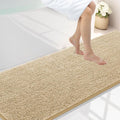 Smiry Luxury Chenille Bathroom Rugs 70x24, Extra Soft and Absorbent Shaggy Bath Mat, Machine Washable, Non-Slip Plush Carpet Runner for Tub, Shower, and Floor, Home Decor Accessories, Beige
