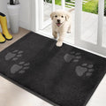 PURRUGS Dirt Trapping Door Mat 24" x 35.5", Non-Skid/Slip Machine Washable Microfiber Entrance Rug, Shoes Scraper, Dog Doormat, Super Absorbent Floor Mat for Muddy Wet Shoes and Paws, Charcoal