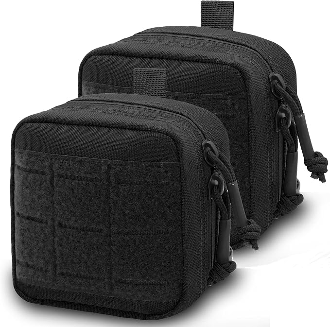 2 Pack Small Admin Pouch, 1000D Tactical Molle Mini Tool EDC Waist Belt Pouches Bag for Vest Backpack