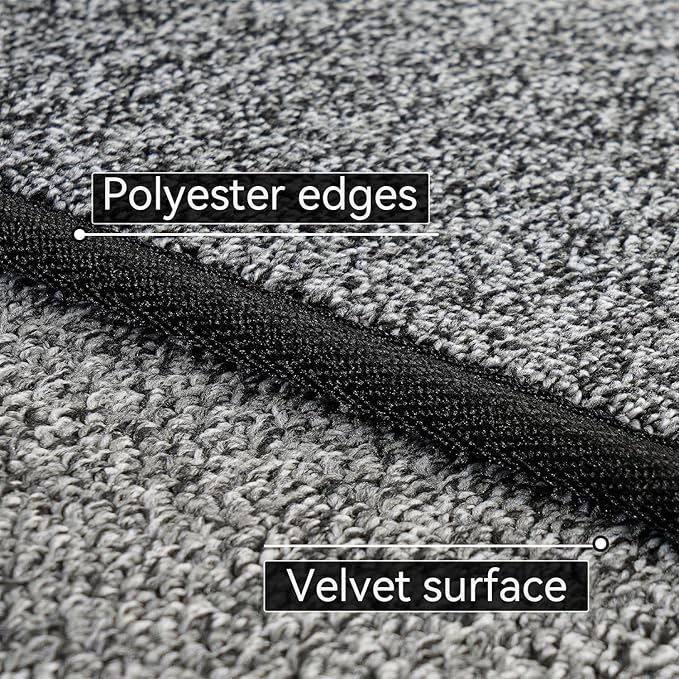 AREDO Runner Rug with Non Slip Rubber Backing, Washable Soft Floor Carpet for Kitchen, Hallway, Entryway Indoor, Bedroom, Laundry, Low Pile Area Rugs, Solid color with Pointillism style, 2*6 ft BLACK