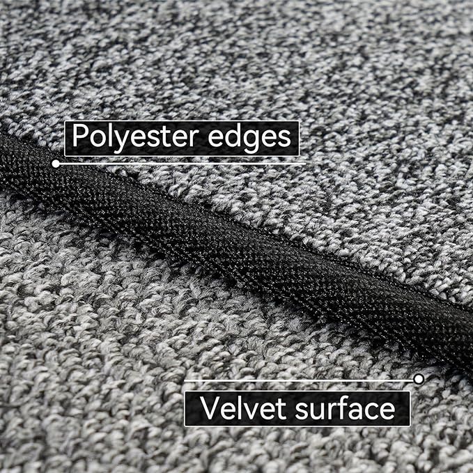 AREDO Runner Rug with Non Slip Rubber Backing, Washable Soft Floor Carpet for Kitchen, Hallway, Entryway Indoor, Bedroom, Laundry, Low Pile Area Rugs, Solid color with Pointillism style, 2'6“*6' BLACK