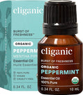 Cliganic Organic Peppermint Essential Oil, 100% Pure Natural Undiluted, for Aromatherapy | Non-GMO Verified