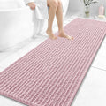 OLANLY Long Bathroom Rugs Runner 70x24, Thick Soft and Absorbent Chenille Bath Mat, Non-Slip, Machine Washable Quick Dry Bath Rugs for Tub Shower Floor, Home Decor Accessories, Dusty Rose
