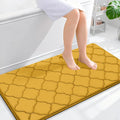 OLANLY Memory Foam Bath Mat Rug 44x24, Ultra Soft and Absorbent Bathroom Rugs, Non-Slip, Comfortable, Machine Washable Bath Carpet for Bathroom Floor, Tub, Shower and Home Decor Accessories, Yellow