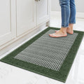 StepRite Kitchen Rugs, Kitchen Mats for Floor, 32"x20" Non-Slip Machine-Washable Kitchen Throw Rug, Green
