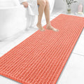 OLANLY Long Bathroom Rugs Runner 70x24, Thick Soft and Absorbent Chenille Bath Mat, Non-Slip, Machine Washable Quick Dry Bath Rugs for Tub Shower Floor, Home Decor Accessories, Coral