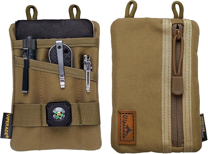 VIPERADE VE1 Pocket Organizer, EDC Pouch for Men, EDC Organizer Storage EDC Gears, Multitool Pocket Pouch Hold Your Flashlight/Pocket Knife, Pen, Notebook
