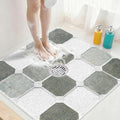 Square Shower Mat Non Slip: 24x24 Inch Extra Large Shower Mats for Inside Shower, Non Slip Shower Mat with Drain Hole in Middle- Anti Slip Shower Floor Mat, Loofah Shower Stall Mats for Elderly