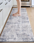 DEXI Kitchen Mats Cushioned Anti Fatigue, 23x86 Floor Padded Runner Rug Non Slip, Waterproof Standing Comfort Memory Foam for Front Sink Laundry, Blue