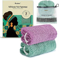 CORATED African Net Sponge with Knots Authentic, Shower Loofah Exfoliating Bath Sponge, Body Scrubber for Women and Men Daily Use Body Care, Portable Bath Accessories Gifts