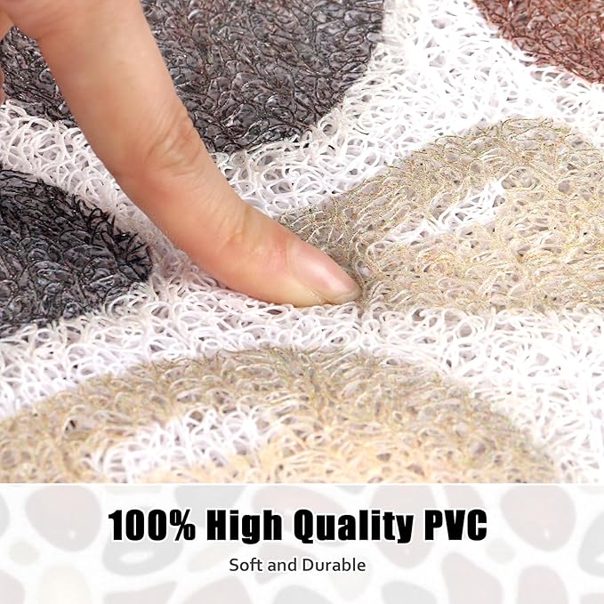 Shower Mat Non Slip: 24x36 Inch Large Shower mats for Inside Shower with Drain Hole in Middle, Super Soft PVC Loofah Massage Shower Floor Mat, Anti Slip Shower Stall Mat, Quick Drying