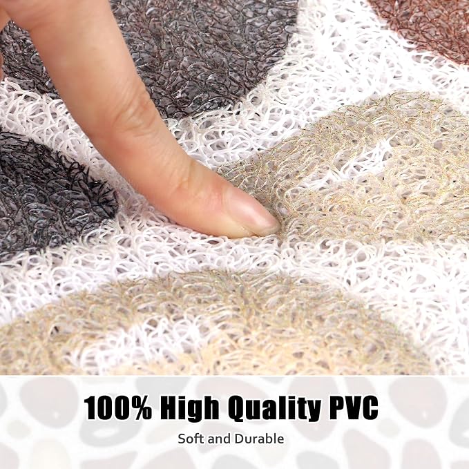 Square Shower Mat Non Slip: 31x31 Inch Large Shower mats for Inside Shower with Drain Hole in Middle, Super Soft PVC Loofah Massage Shower Floor Mat, Anti Slip Shower Stall Mat, Quick Drying