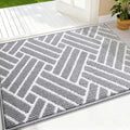 OLANLY Indoor Door Mat, 32x20 Inch, Dirt Resistant and Absorbent, Non-Slip Rubber Backing Floor Mats, Easy Clean Low-Profile Doormat for Entryway, Front Door, and Inside Entrance, Light Grey