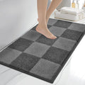 anllugs Bathroom Rugs 20" x 30", Non-Slip Extra Soft Absorbent Bath Rugs, Machine Washable Quick Dry Bath Mats for Bathroom Floor, Shower, Bathtub and Sink, Checkered Grey & Dark Grey