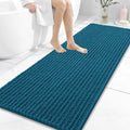 OLANLY Long Bathroom Rugs Runner 59x24, Thick Soft and Absorbent Chenille Bath Mat, Non-Slip, Machine Washable Quick Dry Bath Rugs for Tub Shower Floor, Home Decor Accessories, Peacock Blue