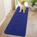 Smiry Dog Door Mat for Muddy Paws 70x24, Absorbent Dirt Trapper, Non-Slip Washable Chenille Entryway Rug for Inside Floor, Navy Blue, Classic Solid