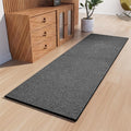 Runner Rug with Non Slip Rubber Backing, Washable Soft Floor Carpet for Kitchen, Hallway, Entryway Indoor, Bedroom, Laundry, Low Pile Area Rugs, Solid Color with Pointillism Style, 2'6“*8' Black