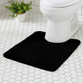 MINIDEAR Toilet Rugs 24x20 - U Shaped Black Thick Memory Foam Contour Rugs,Ultra Soft & Plush Fluffy, Non-Slip, Quick Dry, Absorbent Washable Floor Microfiber Mat for Home Decor Accessories