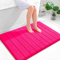 OLANLY Memory Foam Bath Mat 40x32, Super Soft Absorbent Bathroom Rugs, Quick Dry, Machine Washable Shower Floor Rugs, Bathmat Carpet, Bathroom Home Decor Accessories, Hot Pink