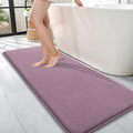 OLANLY Thick Memory Foam Bathroom Runner Rugs 47x17, Extra Soft Absorbent Long Bath Rug, Quick Dry, Non-Slip, Machine Washable Bath Mats for Bathroom, Tub and Shower, Home Decor Accessories, Deep Plum