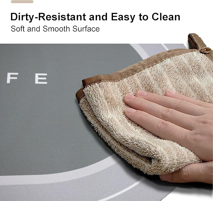 Rubber Bath mats Quick-Drying Non-Slip Bathroom mat Super Absorbent Bath mat Instant Dry Bath mat, Bathroom Rug in Front of The Kitchen Sink, Shower Room, Bathtub, Oval(Beige+17x59in)