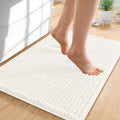 OLANLY Thick Small Bathroom Rugs 24x16, Extra Soft Absorbent Chenille Bath Rugs, Rubber Backing, Machine Wash Dry, Bath Mats for Bathroom Floor, Tub and Shower, Home Decor Accessories, Ivory