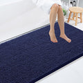 Smiry Luxury Chenille Bathroom Rugs 71x47, Extra Soft and Absorbent Shaggy Bath Mat, Machine Washable, Non-Slip Plush Carpet Runner for Tub, Shower, and Floor, Home Decor Accessories, Navy Blue