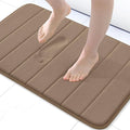 Buganda Memory Foam Bath Mat, 24" x 16", Ultra Soft and Non-Slip Bathroom Rugs, Water Absorbent and Machine Washable Bath Rug for Bathroom, Shower, and Tub, Mocha