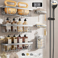 Veken Shower Caddy 6-Pack, Family Choice Award Winner, Large Wall Mounted Shower Rack, Bathroom Shelves Over Toilet, Organizer Storage Accessories with Soap Dish&Toothbrush Holder