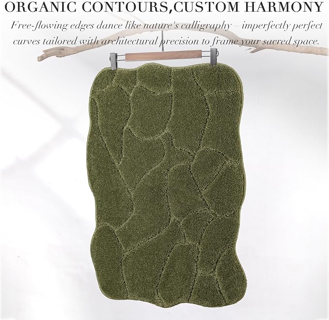Bathroom Rugs, 32x20 Inches Bath Mats Non Slip, Extra Soft Absorbent Microfiber Shower Bath Rugs Mats Carpet for Bathroom Floor Decor, Machine Washable (Olive Green)