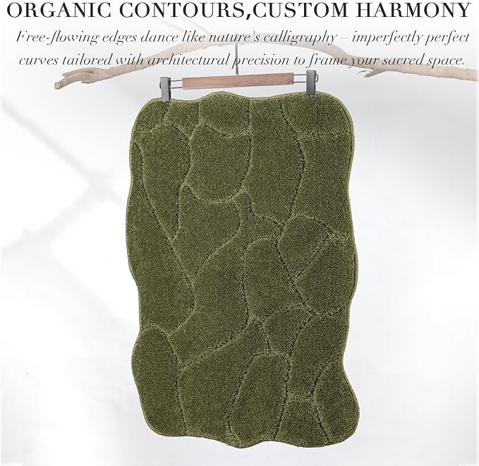 BSICPRO Large Bathroom Rugs, 24X36 Inches Bath Mats for Bath Non Slip, Soft Absorbent Microfiber Bath Rugs, Quick Dry Bathroom for Shower Floor, Machine Washable (Olive Green)