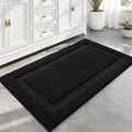 LUMI Large Ultra Soft Bathroom Rugs Non Slip with Rubber Backing, Absorbent Washable Bath Mat Quick Dry, Upgraded Premium Microfiber Plush Carpet for Bathtub and Shower Floor, Black, 24x43