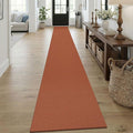 KOZYFLY Orange 2x18 Runners Rugs for Hallway, Extra Long Washable Runner Rug, Woven Non Slip Kitchen Runner, Cotton Entryway Rug, Floor Carpet for Entry, Aisle, Hall, Burnt Orange/Tan