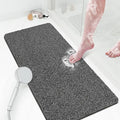 Shower Mat Bathtub Mat Non-Slip,36x16 inch, Soft Tub Mat with Drain,PVC Loofah Bath Mat (Phthalate Free) for Tub and Bathroom,Quick Drying,Black