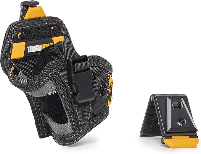 ToughBuilt ClipTech Series – Compact Drill Holster, Heavy-Duty Tool Holster ClipTech Hub, Adjustable Drill Strap, Bit Pockets, Rugged 1680D Construction Secure Jobsite Access (TB-CT-20-S)