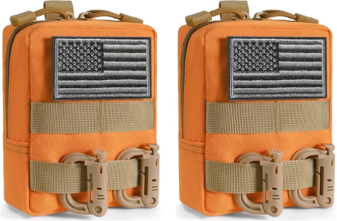 FRTKK 2 Pack Molle Pouches - Tactical Compact Water-Resistant EDC Pouch Bag Small Utility Pouch