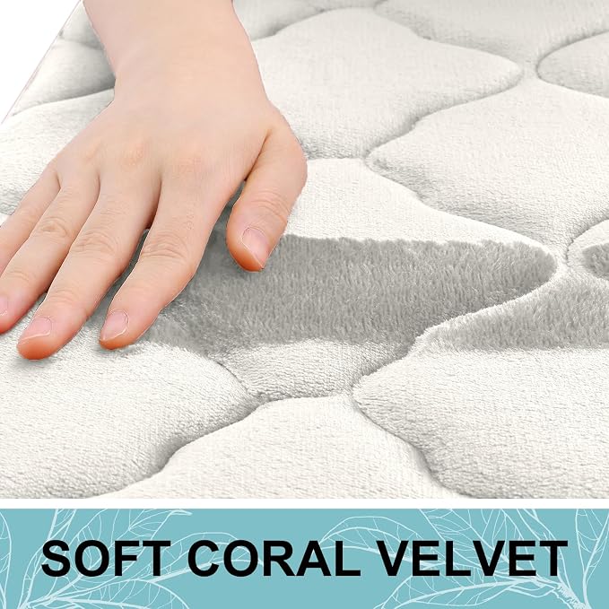 OLANLY Memory Foam Bath Mat Rug 30x20, Ultra Soft and Absorbent Bathroom Rugs, Non-Slip, Comfortable, Machine Washable Bath Carpet for Bathroom Floor, Tub, Shower and Home Decor Accessories, Cream