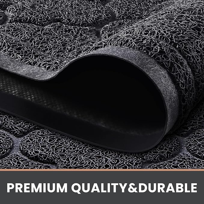 LuxStep Door Mat Large 36X47 Inch Indoor Outdoor Doormat, Non-Slip Low-Profile Design Floor Mat,Front Door Welcome Mat for Entryway,Patio,Garage, Black