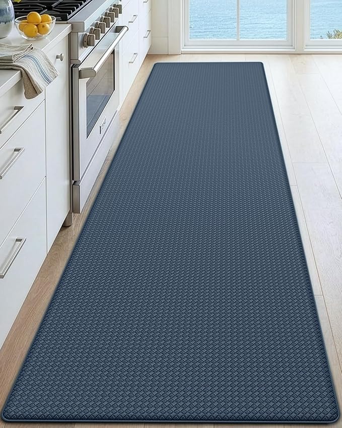DEXI Kitchen Floor Mats Cushioned Anti Fatigue, 23x71, Large Wide Standing Runner Rug Waterproof, Comfort Memory Foam Padded for Front Sink Laundry, Navy